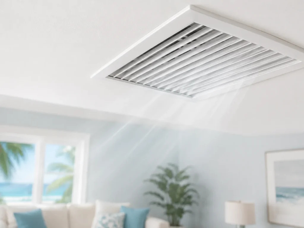 Clean air vent after air duct cleaning in a Palm Coast FL home