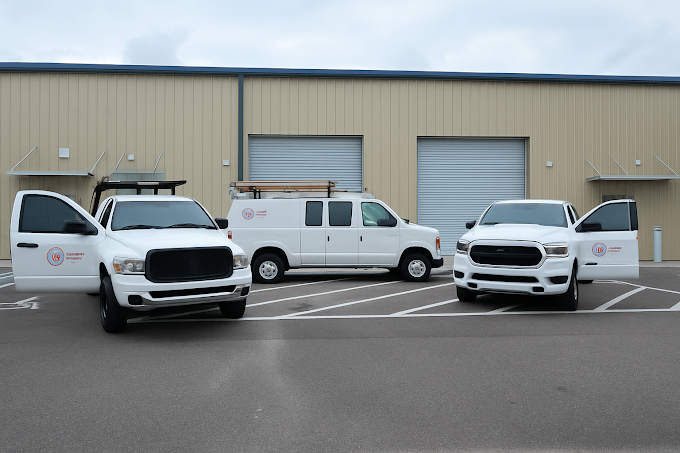 Kool Air service vehicles parked outside the company's Palm Coast FL location
